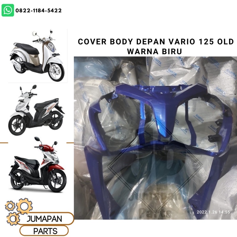 COVER BODY DEPAN VARIO 125 TECHNO LAMA OLD WARNA BIRU