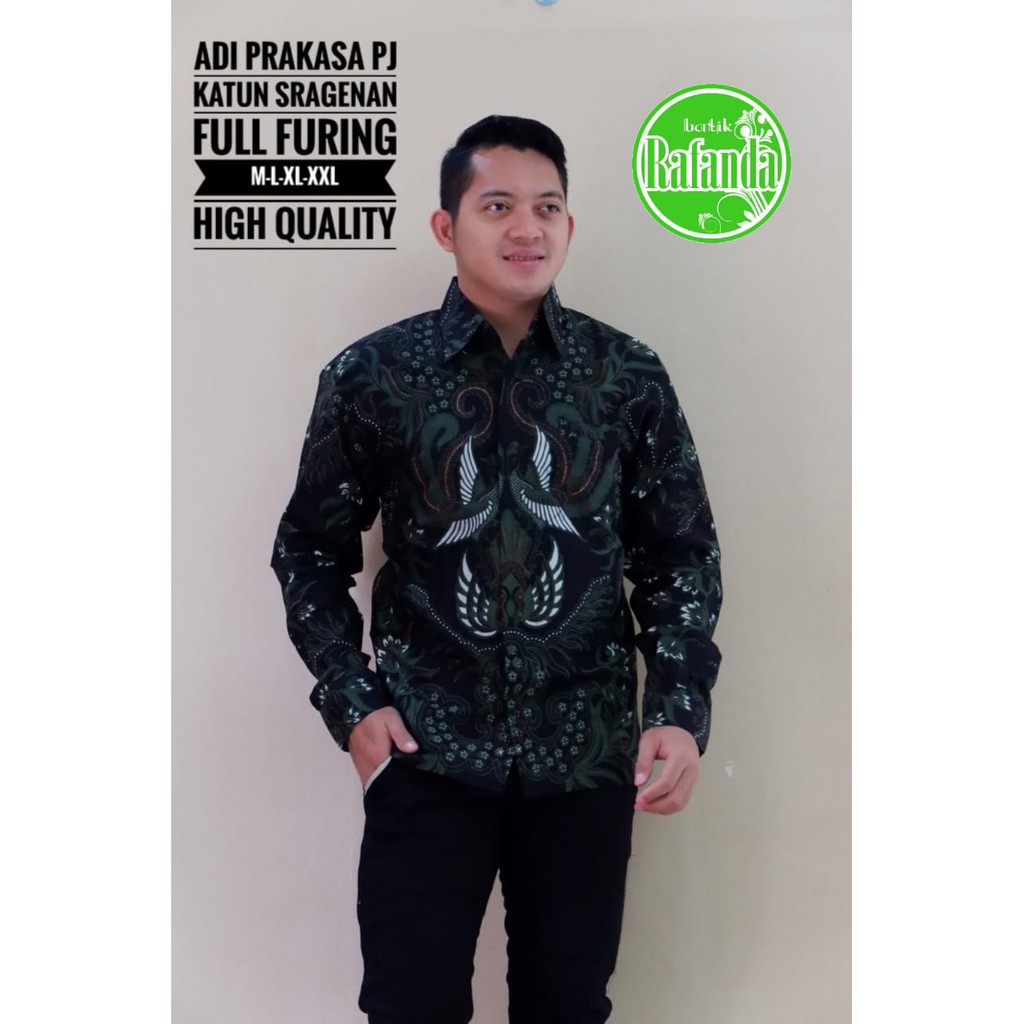 ADI PRAKASA RAFANDA BAJU KEMEJA BATIK SOLO PRIA LENGAN PANJANG PENDEK LAPIS FURING ATASAN BATIK PREMIUM MODERN KATUN HALUS PERMATA HITAM 2 LURIK ABU PETA UNGGU ALDIANSYAH ANGGARA MERAH PEKSI JODO CEMPAKA HIJAU KOKO MODANG NAVY ADI PRAKASA 2 ARFANA ANGGARA