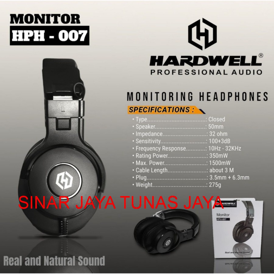 Headphone monitoring hardwell hph 007 Original