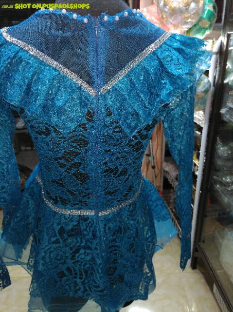 Kebaya pager ayu biru-silver/ kebaya domas/ kebaya brokat