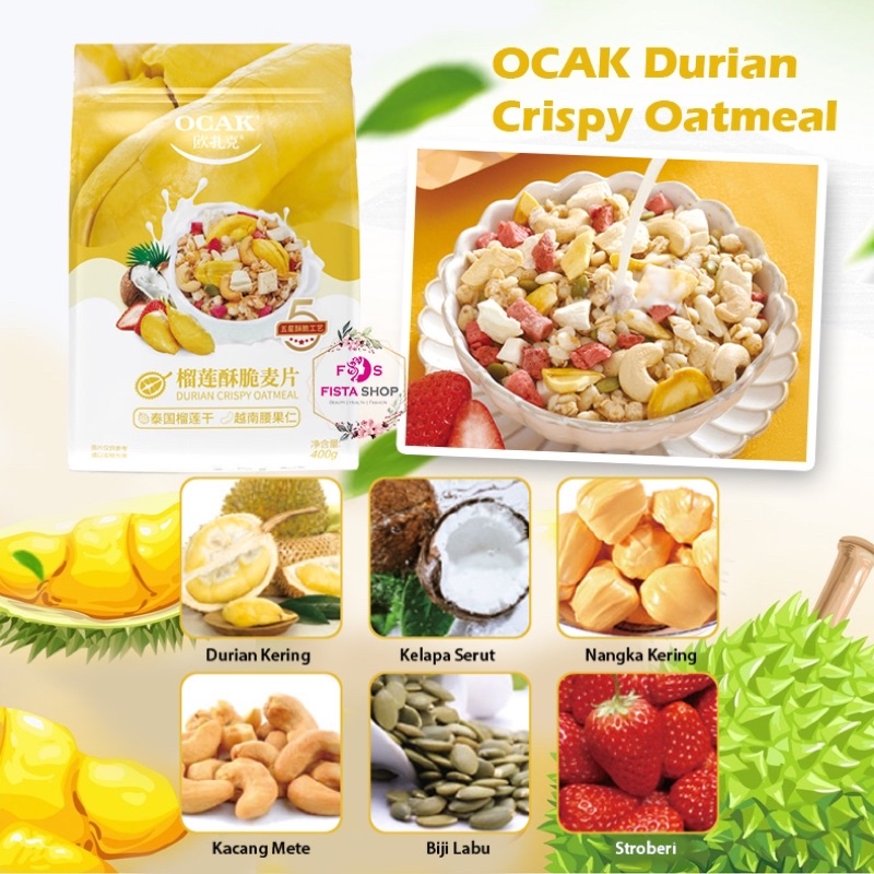 Yoghurt Cereal Oatmeal Granola muesli Sereal 400g &amp; 500g mix friut