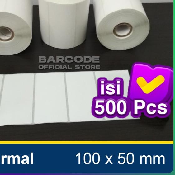 

LABEL THERMAL 100 X 50 (1 LINE) KERTAS STIKER BARE 100X50 MM 500PCS