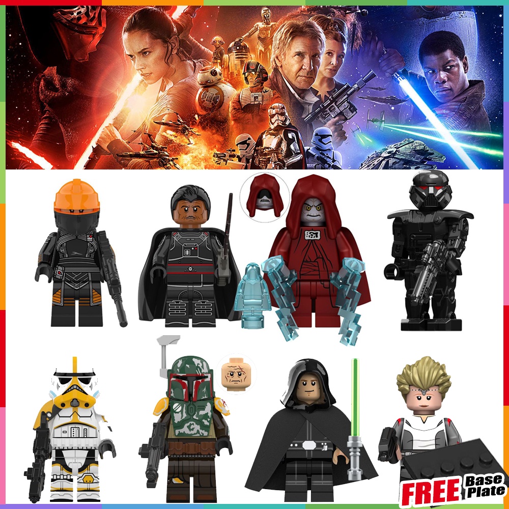 Fennec Shand Boba Fett Minifigures Star Wars Bounty Hunters Palpatine Muff Gideon Bad BatchOmega Mainan Angka Mini