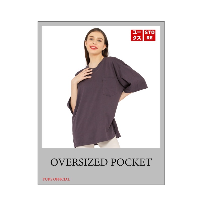 KAOS OVERSIZE POLOS POCKET COTTON COMBED 24s PRIA &amp; WANITA TSHIRT OVERSIZED SAKU BAJU OVERSIZE KOREA