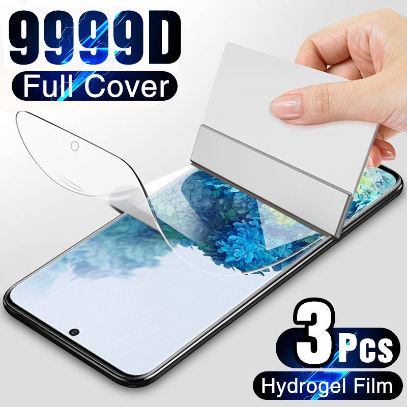 3pcs Film Pelindung Layar Hydrogel Untuk Samsung Galaxy S7 Edge S8 S9 S10 S20 Plus Note 8 9 10