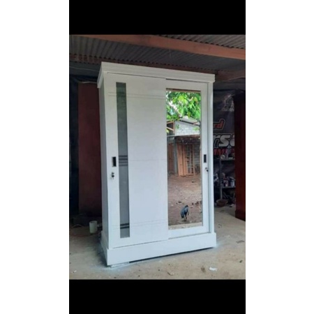 Lemari 2 pintu sleding kayu jati