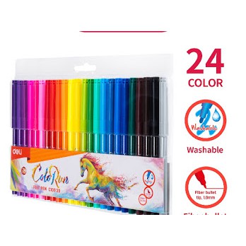 

Deli Spidol Warna - Felt Pen 1.0mm 24 Warna EC10023