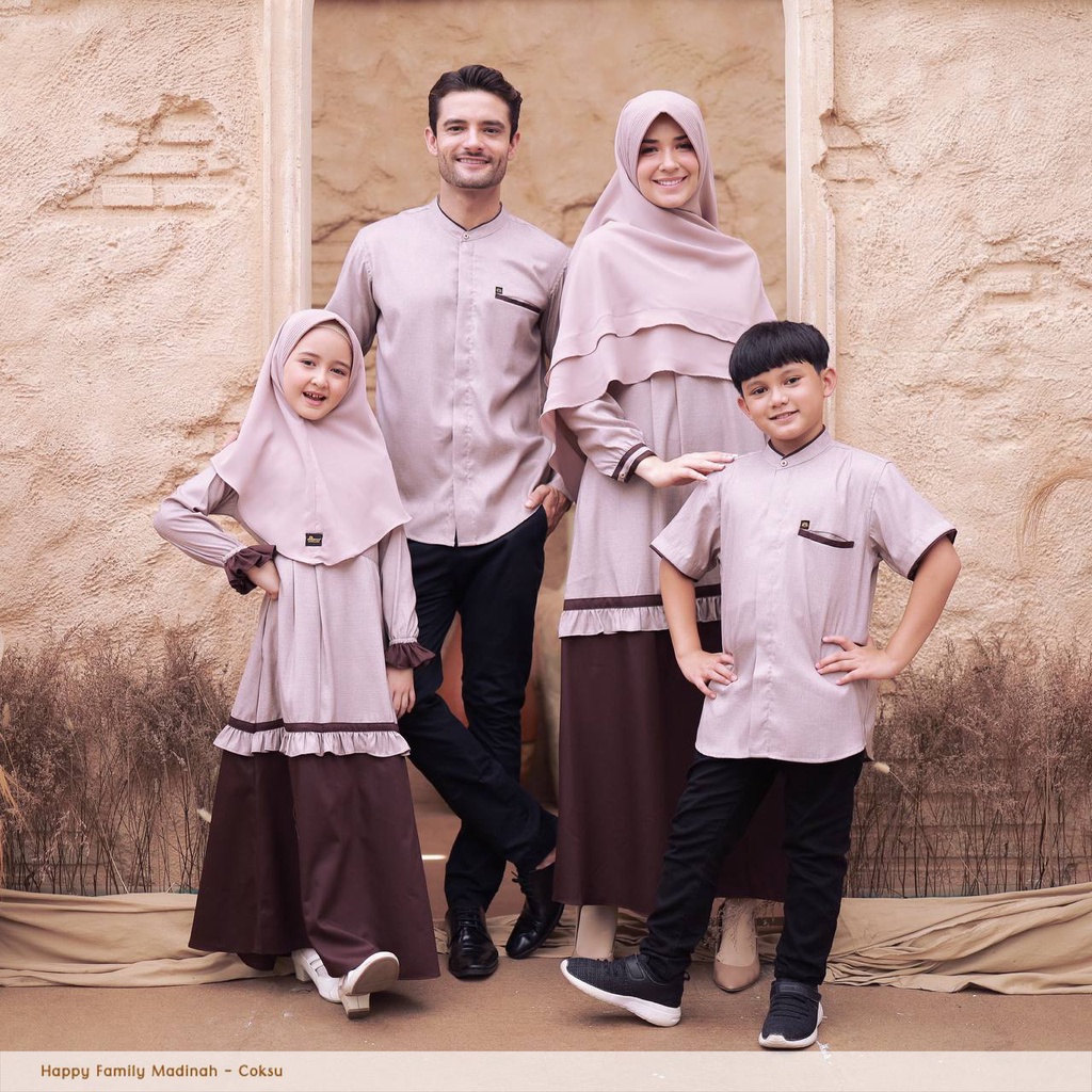 MICHAN SARIMBIT 2022 HAPPY MADINAH FAMILY COKLAT SUSU BAJU COUPLE KELUARGA GAMIS KOKO DEWASA ANAK RE