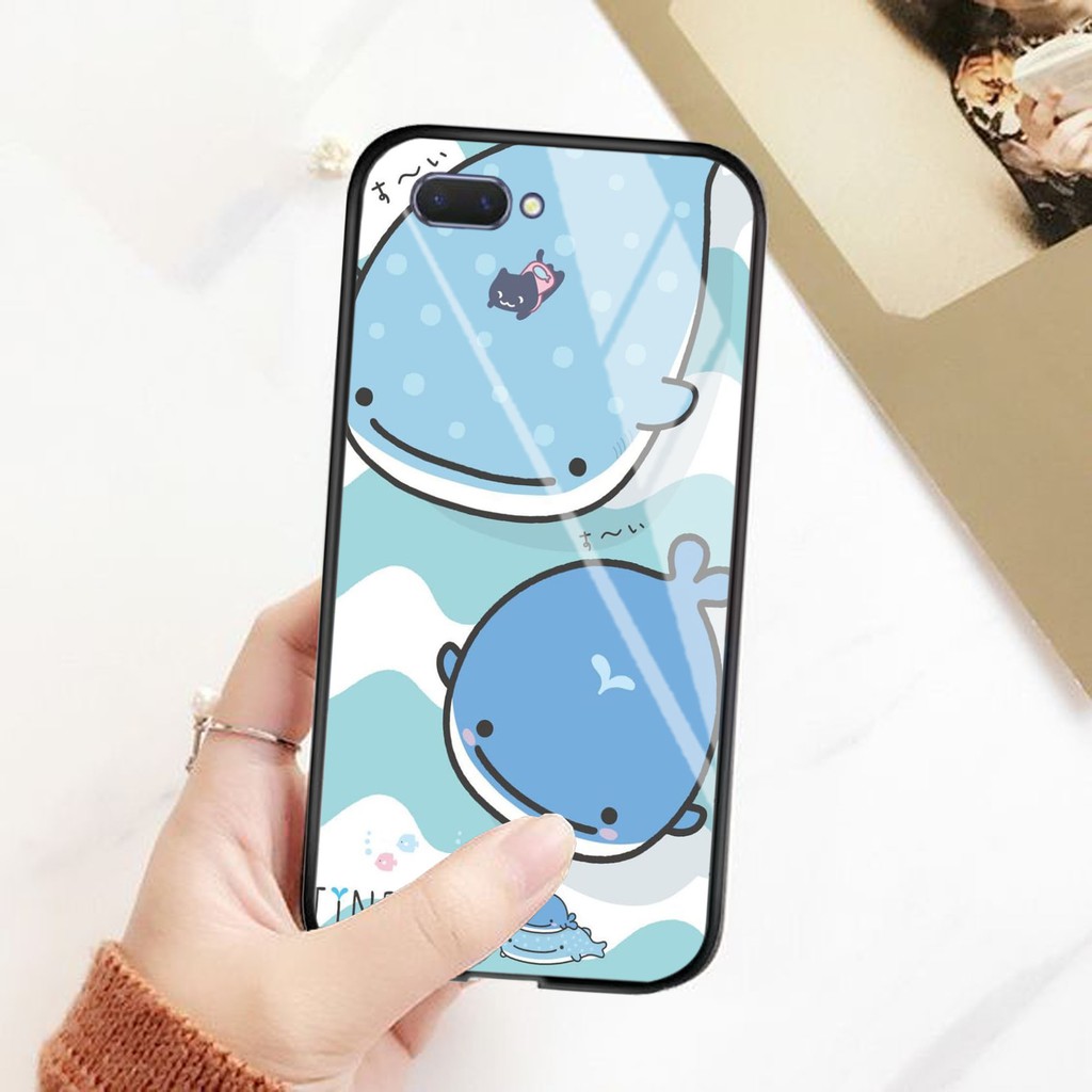 [K06] Case Glass Kaca  OPPO A37 A3S A5S A7 A71 A83 A3S A1K F1S F3 F5 F11 RENO 2F A5 A9 2020