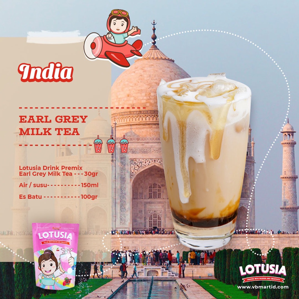 30gr Lotusia Earl Grey Drink Premix (TRIAL PACKAGE)