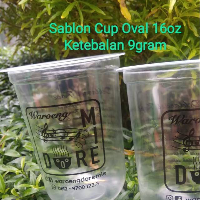 

Cup oval 16oz + sablon 500pcs