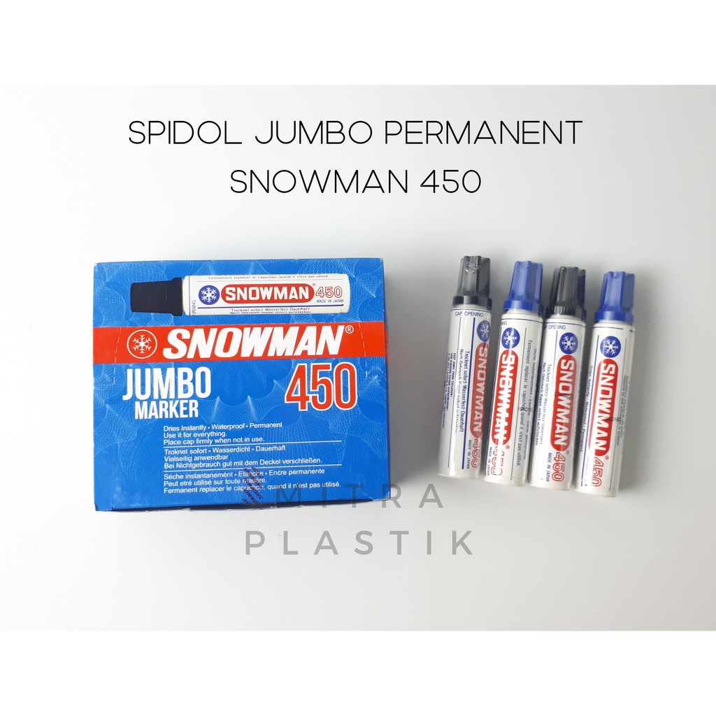

Spidol Snowman 450 Permanent Marker Besar Jumbo Hitam Biru Permanen J-450