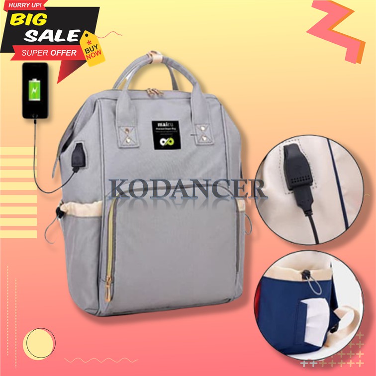 Tas Ransel Backpack Fashion Wanita Kualitas Export Desain By  720VP   Anello A03 Large - Merah Put