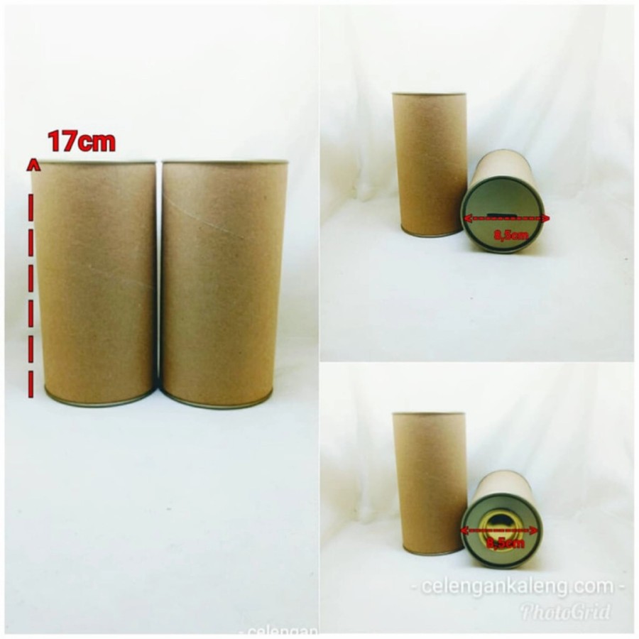 celengan papertube polos buka tutup uk 17 cm
