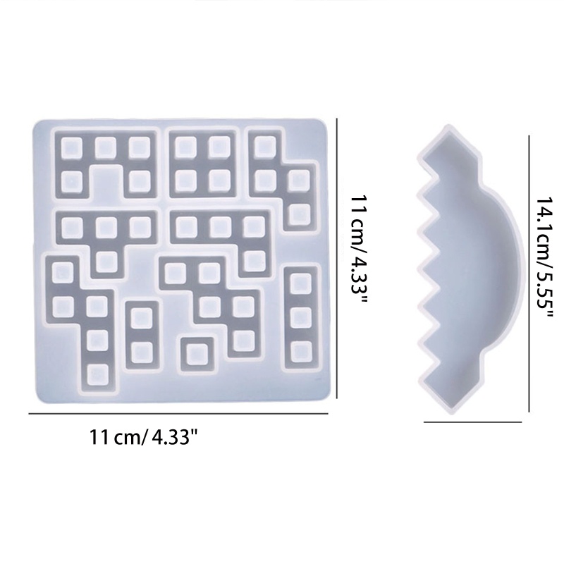 SIY Cube Blocks Resin Mold Stackable Game Silicone Mold for Epoxy Casting Square