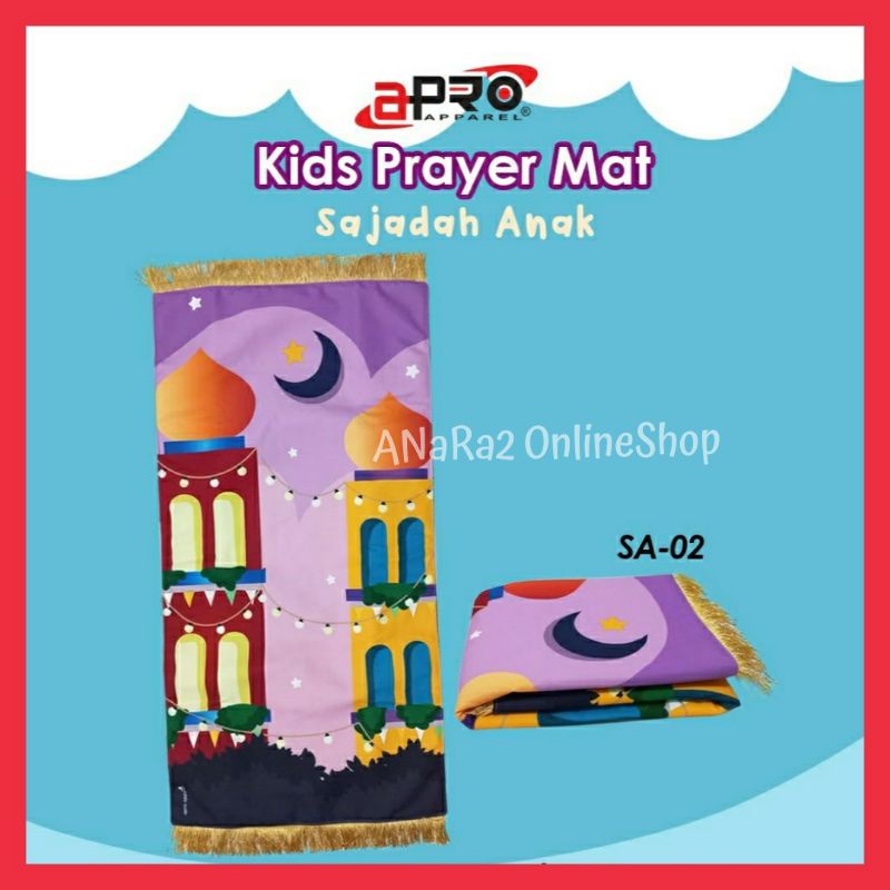 Sajadah Anak Premium Apro Empuk Elegan Motif Printing Sejadah Prayer Mat Anti Slip Cocok Untuk Kado-4