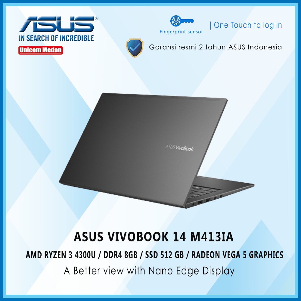 Asus M413IA Ryzen 3 4300U 8GB 512GB SSD VEGA 5 W10+OHS 14&quot; FHD IPS