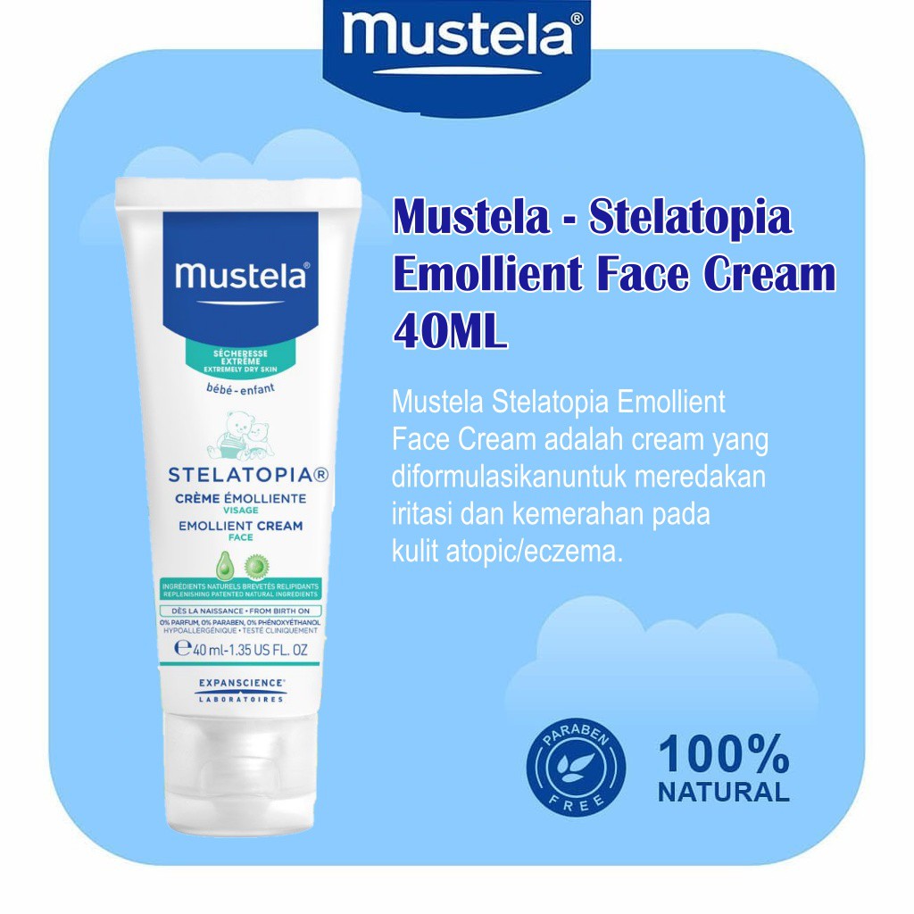 mustela stelatopia emollient face cream 40 ml