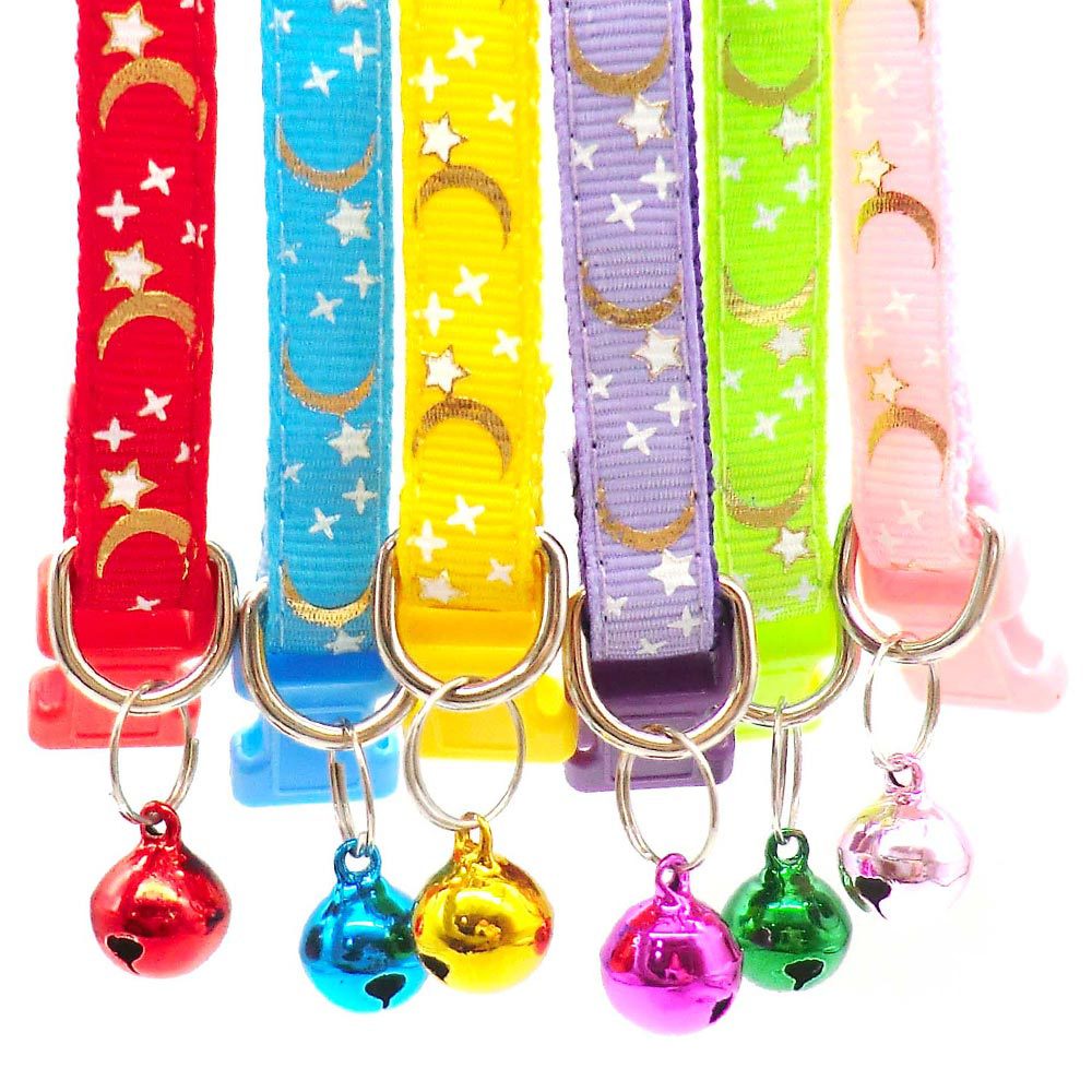 Kalung Anjing / Kucing adjustable Motif Bintang + Bulan