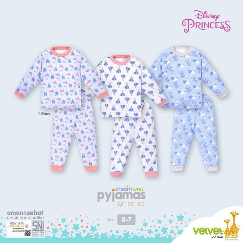 VELVET JUNIOR DREAMWEAR (3 SETELAN) PIYAMA PANJANG BIG SIZE