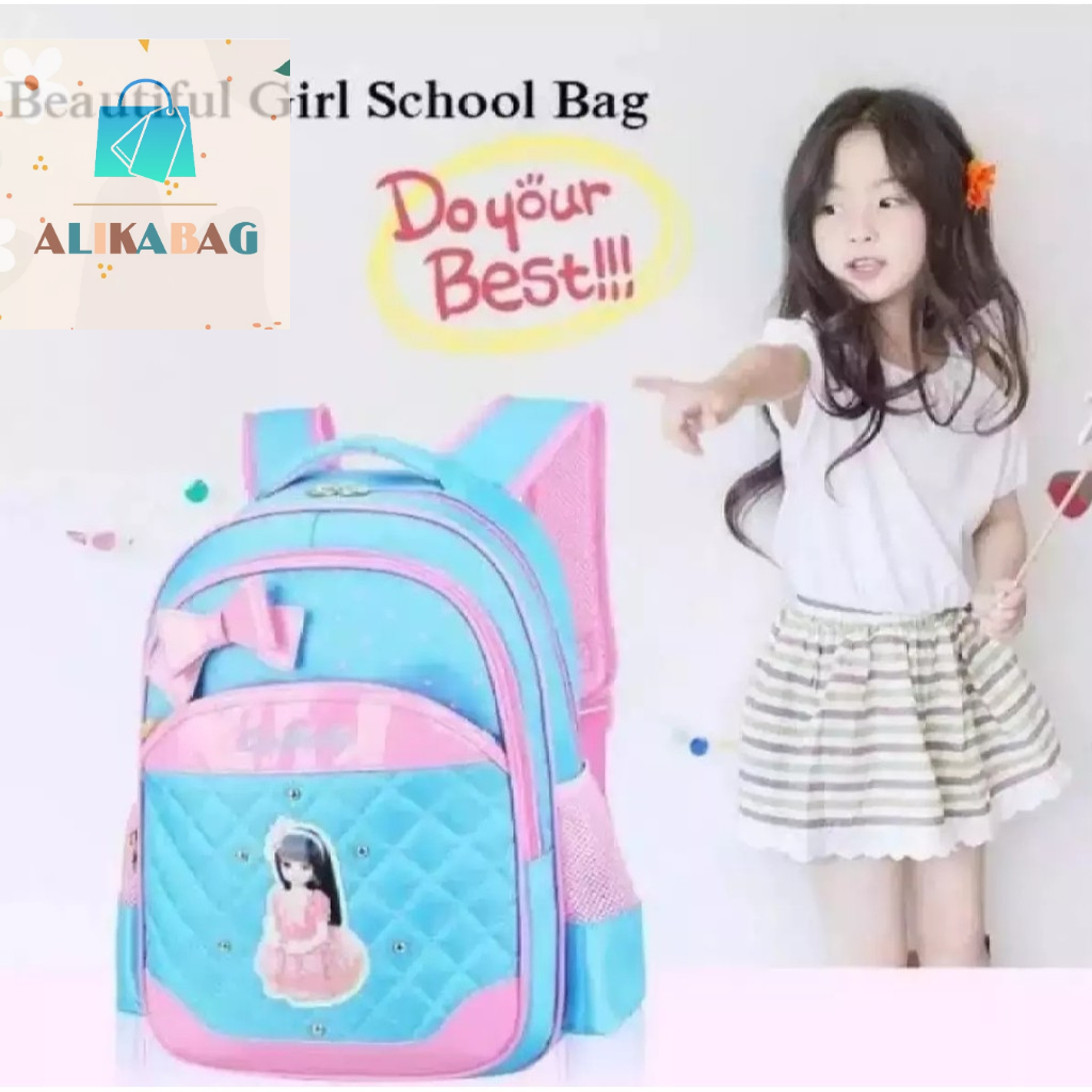 ALIKA BAG - Tas Ransel Sekolah Anak Perempuan girls Cartoon Kid Backpack Children School