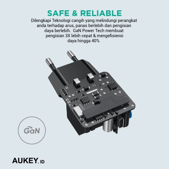 Charger Original Aukey PA-F1S 20W Ultra Compact with PD 3.0 - Garansi Resmi