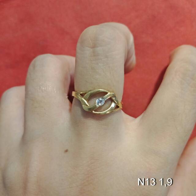 Cincin No 13 anak dan dewasa emas asli kadar 700 70% 22 1 2 g gr gram gold kuning selisih lilit wajik diamond batu