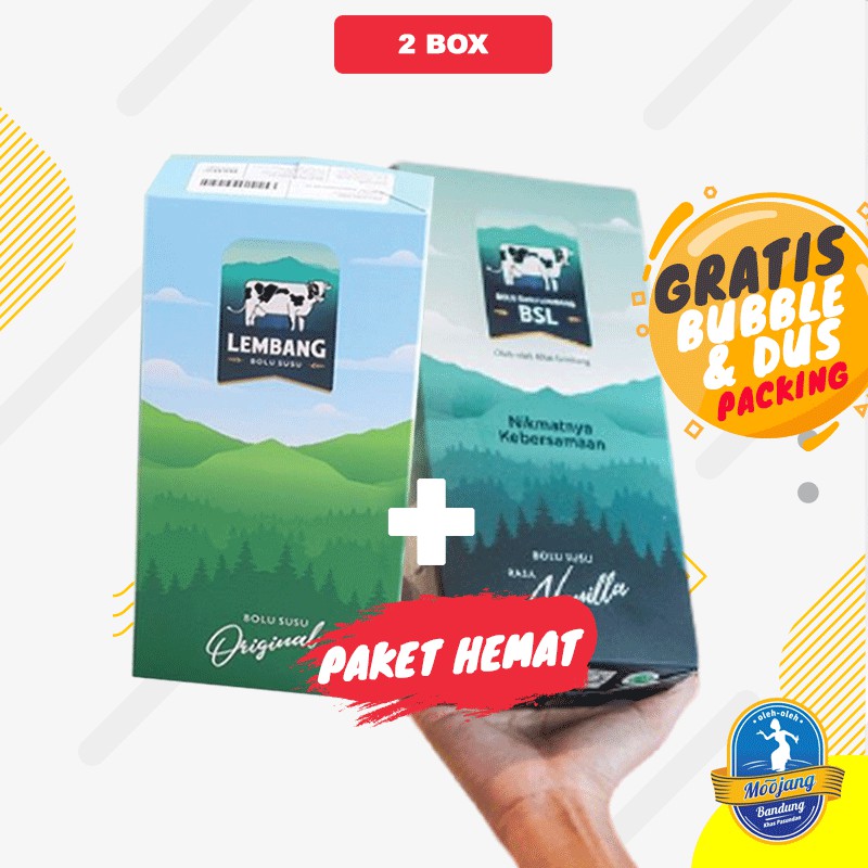 [KHUSUS P.JAWA] Promo Paket Bolu Susu Lembang BSL Rasa Original Coklat Vanila Bolu Bandung Asli oleh-oleh khas Bandung