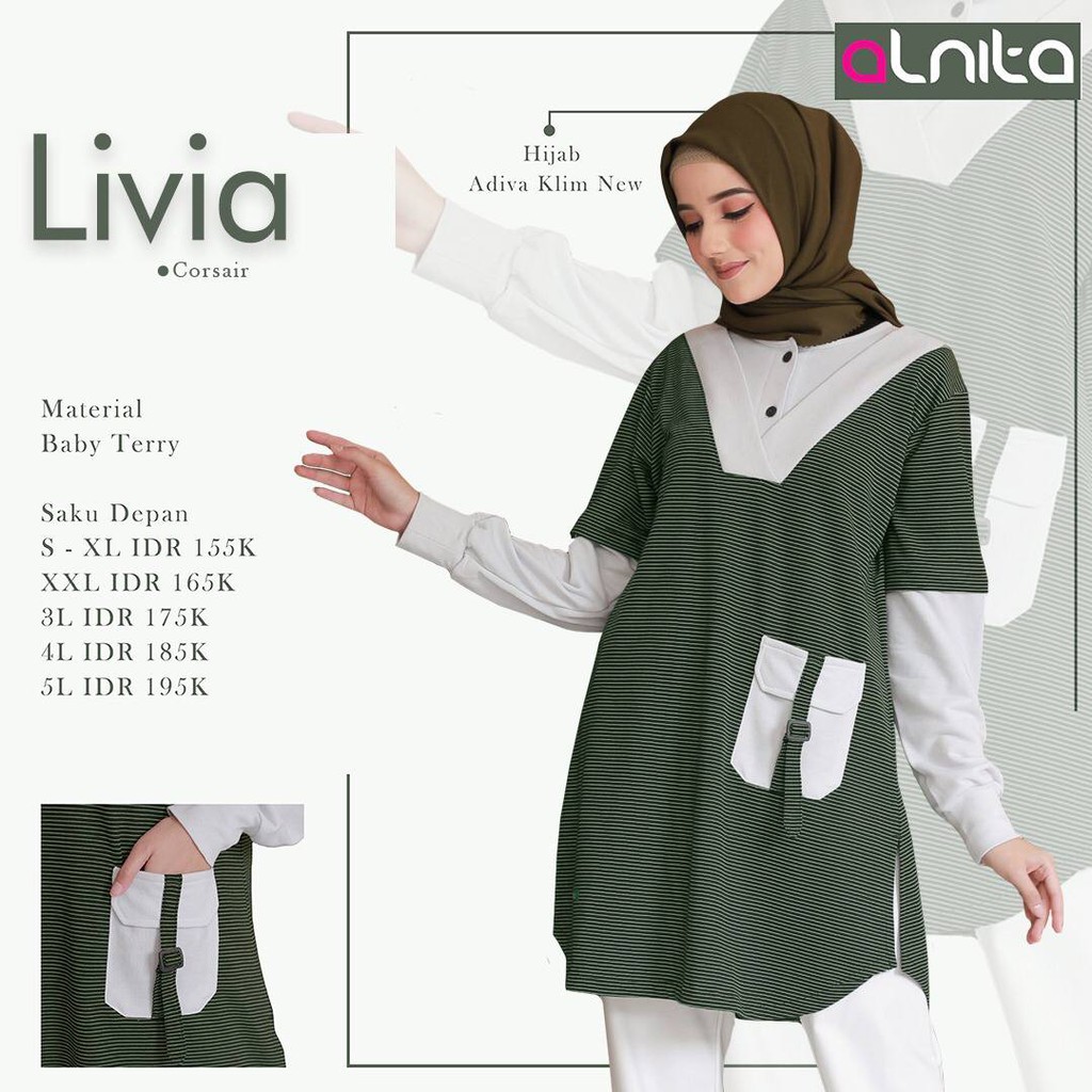 ATASAN TUNIK WANITA MUSLIMAH TERBARU 2021 ALNITA LIVIA