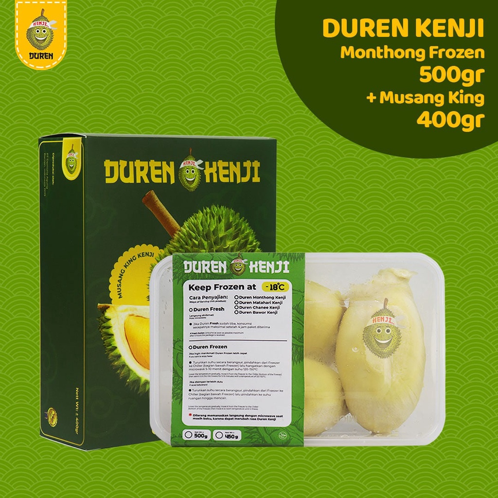 

Duren Kenji (Duren Montong 500gr + Duren Musang King 400gr) Duren Kenji Frozen Bergaransi Enak
