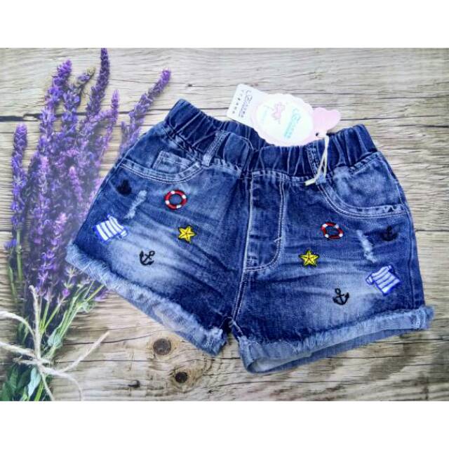 Celana hotpants anak cewek import branded / kids jeans hotpants fashion / girl jeans