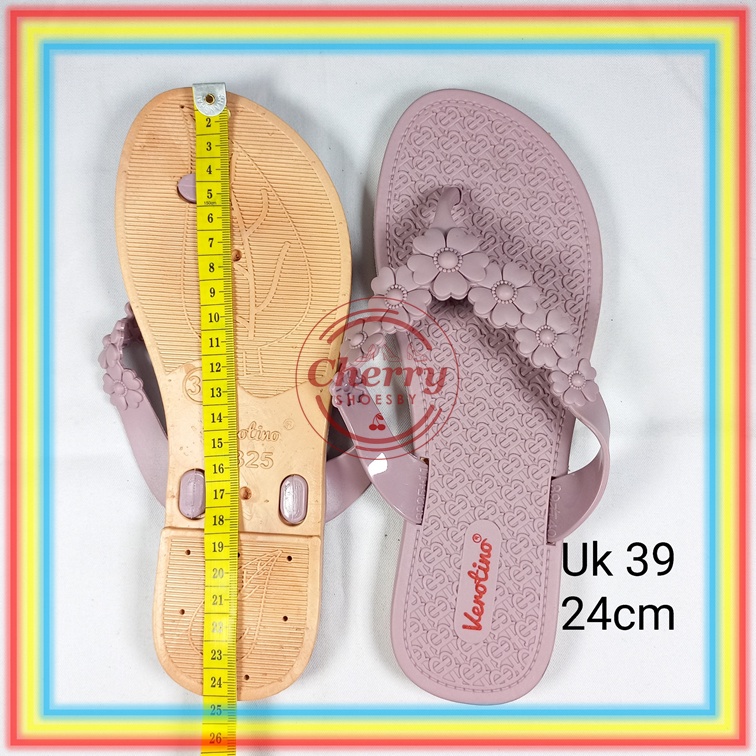 8325-21 Sandal Jepit Wanita Verotino Sendal Cewek Karet Tali Motif Bunga Glanzton