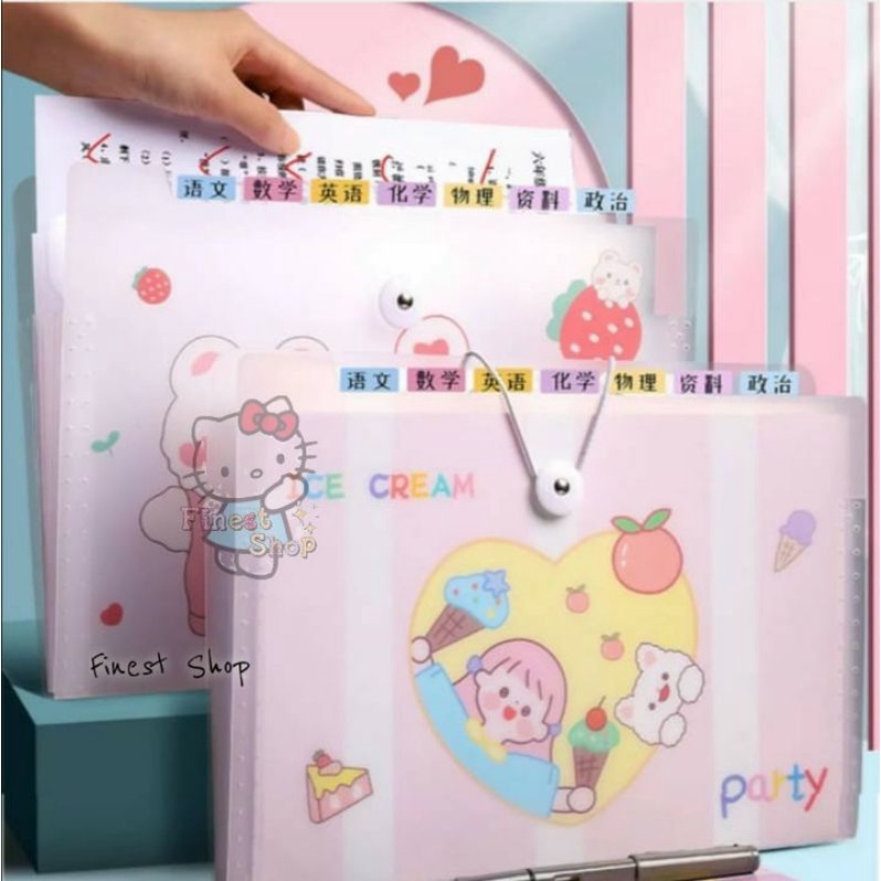 Document Organizer Kuromi Cinnamoroll Map Folder Sanrio Melody Tempat Penyimpanan Berkas Dokumen Pochacco Kertas File Ujian Box Plastik Waterproof Anti Air