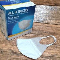 masker duckbill alkindo hitam putih isi 10 pcs / masker alkindo duckbill