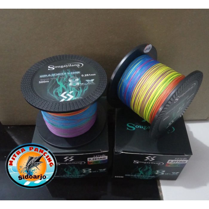 SENAR PE SOUGAYILANG, PE X9 MULTICOLOUR PANJANG 500 METER SENAR MURAH