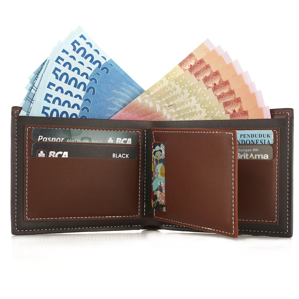 TOKOKOE - Dompet Pria model Lipat bahan Kulit Vegan Original dengan Kotak Exclusive - Troy - Xoho