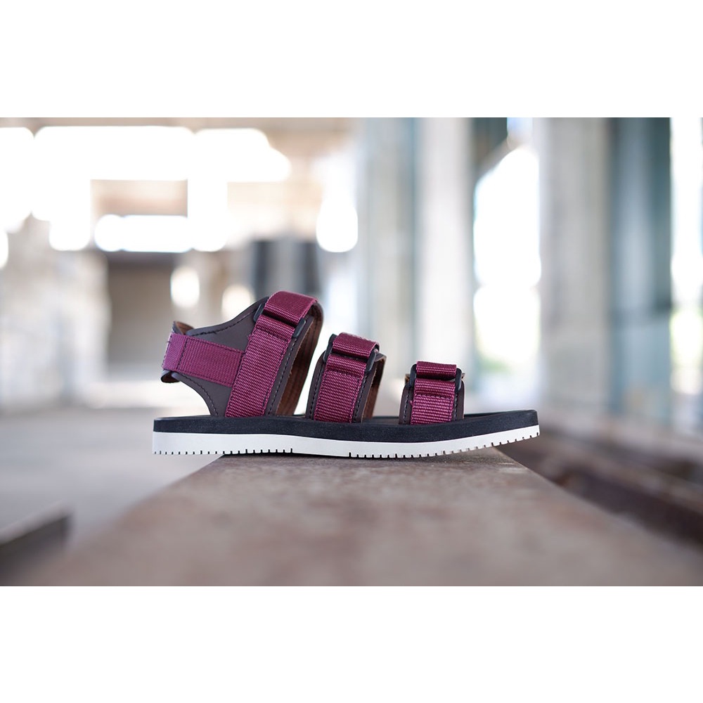 sandal pria kasual volkerfootwear / three traft maroon