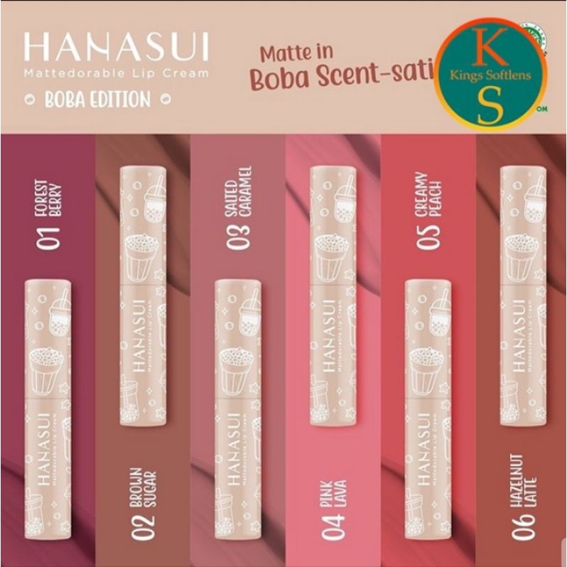 LipCream Hanasui Terbaru // Hanasui Mattedorable Lip Cream Boba Edition