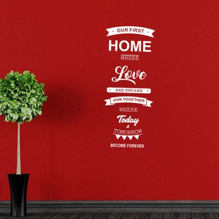 Sticker Quote Our First Home Stiker Pintu Kaca Dinding Sticker Quote Our First Home Stiker Pintu Kaca Dinding