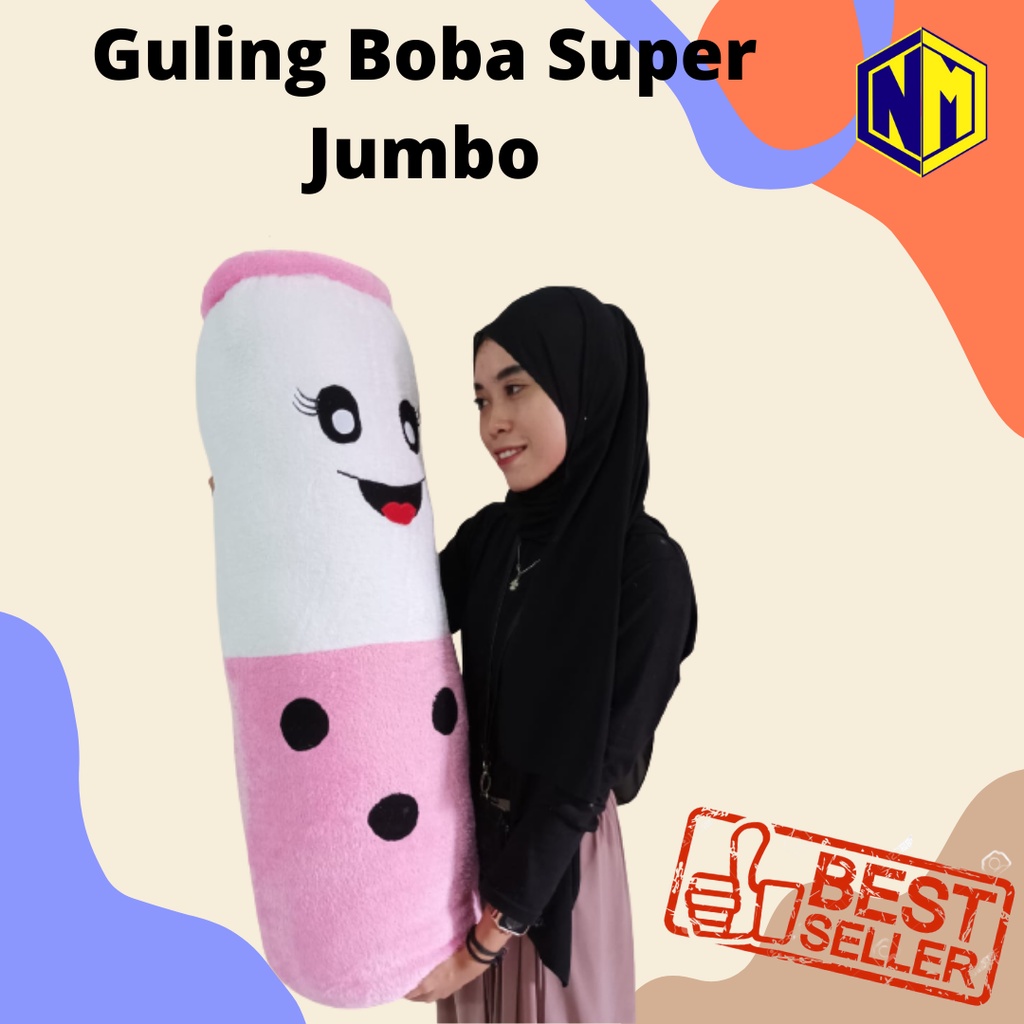 Guling Boba Rasboa ukuran 100 cm diameter 26 cm diameter keliling 88 cm  ber SNI super giant viral bahan sangat halus dan lembut