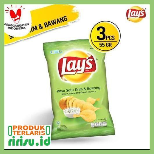 

8Tuf78F7- Lay'S Saus Krim & Bawang 55 Gr - 3 Pcs 7Ti7Tgjtu-