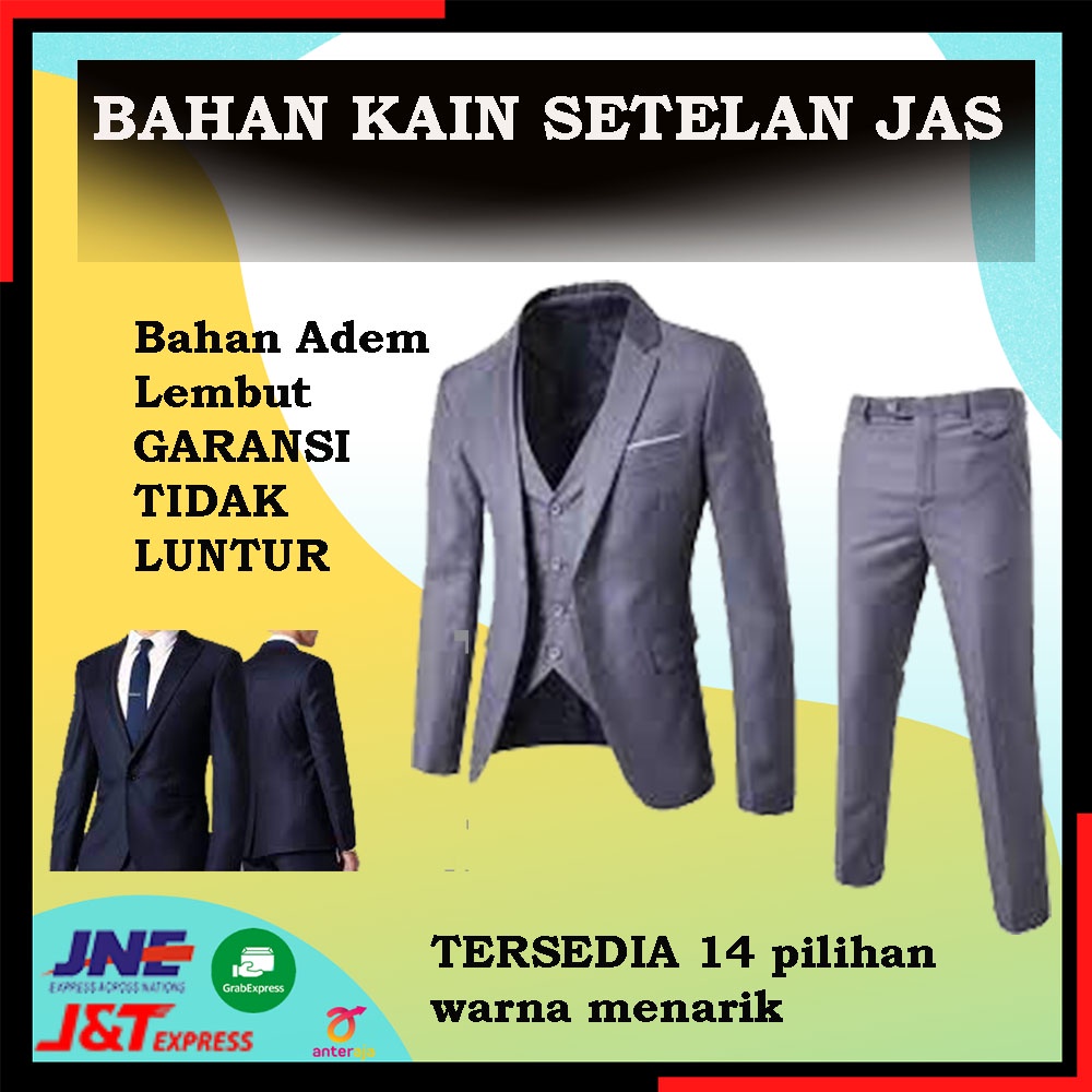 Bahan bakal kain semi wool jas seragam dinas pemda pemerintahan setelan jas set jas formal pria wanita laki-laki perempuan blazer celana rompi pria wanita