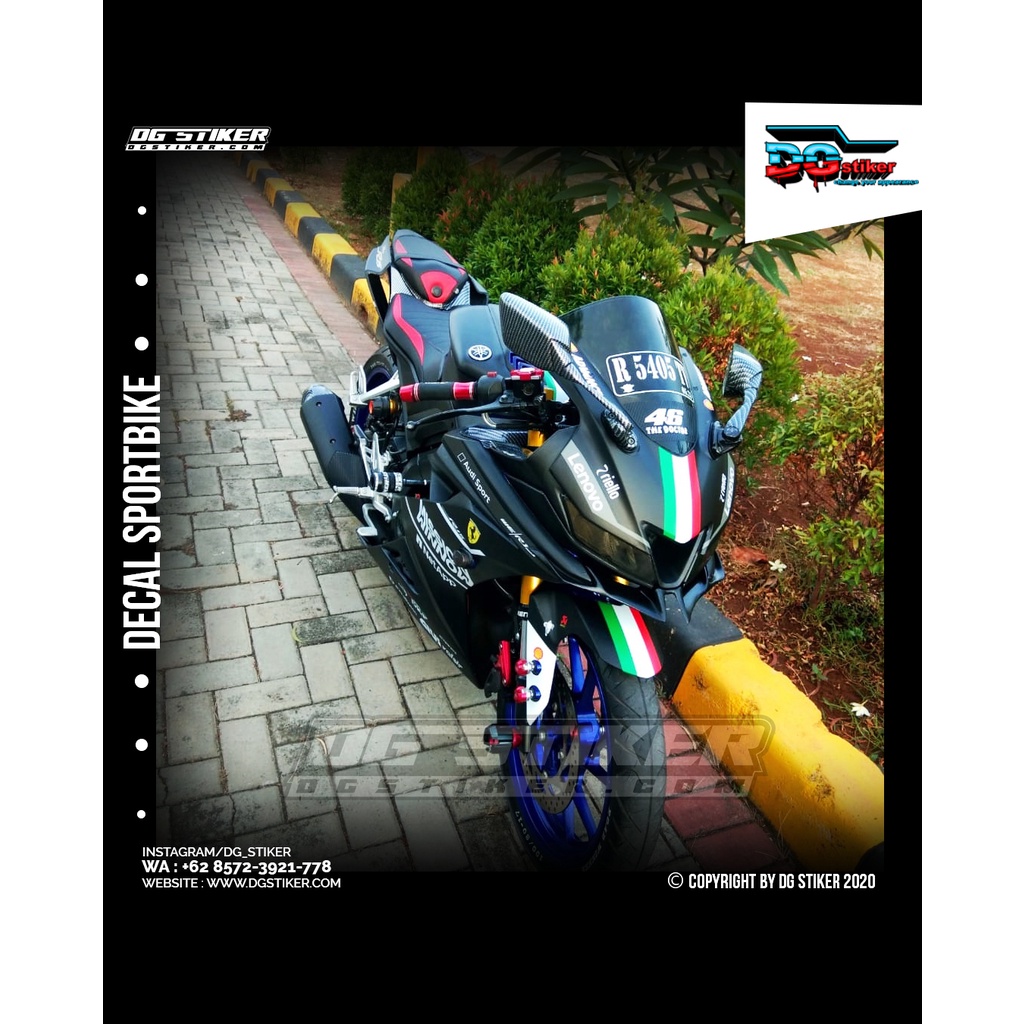 Decal Stiker R15 V3,Decal Striping R15 V3 Hitam Mission Winnow