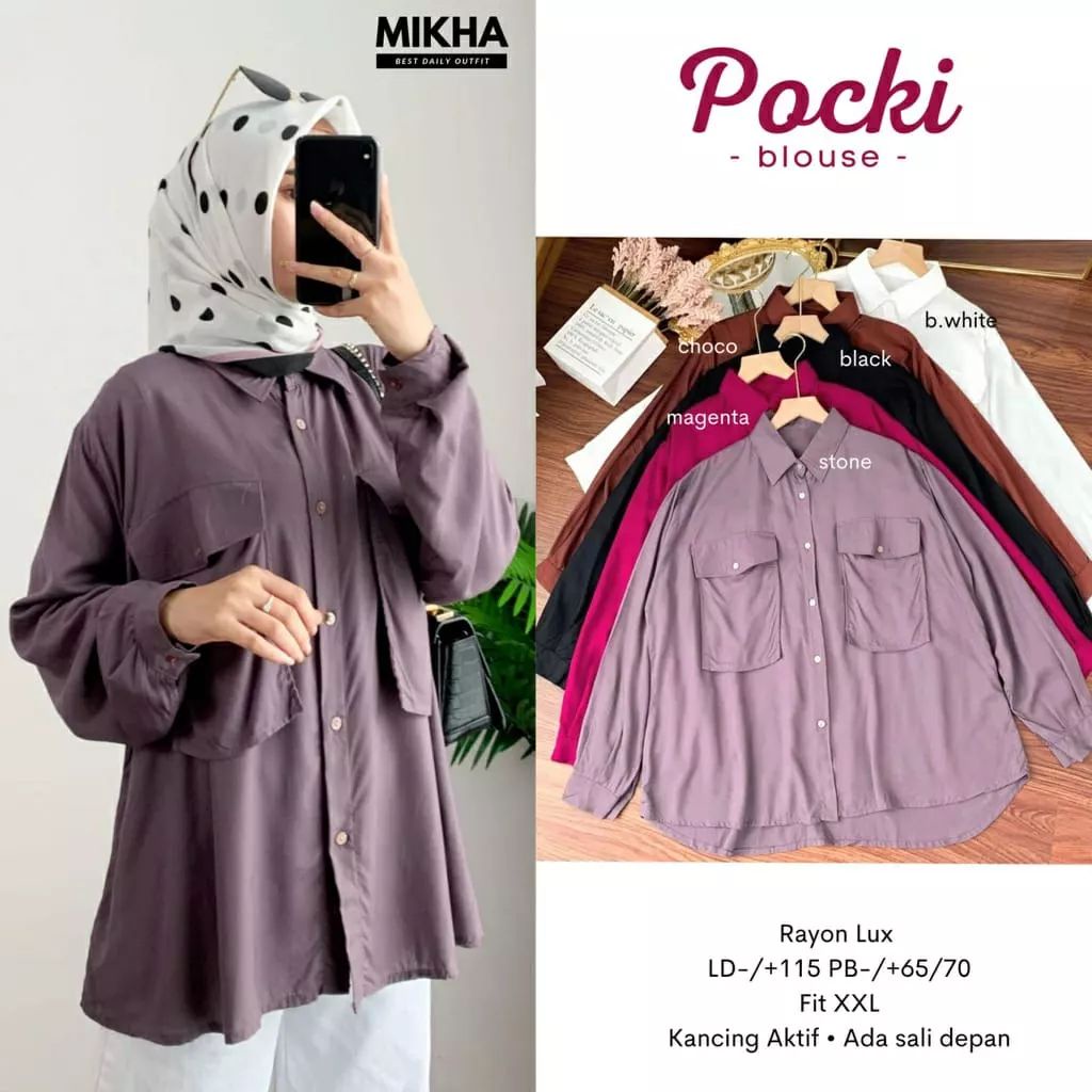 POCKI BLOUSE BL KATUN RAYON LD 115 CM PB 65 CM BUSUI BLOUSE OOTD Blouse Wanita KEKINIAN BLOUSE KOREAN STYLE BLOUSE JUMBO KEKINIAN MODEL SIMPLE DAN NYAMAN DIPAKAI  ATASAN WANITA TERBARU POLOS BLOUSE WANITA KEKINIAN BLOUSE 2022