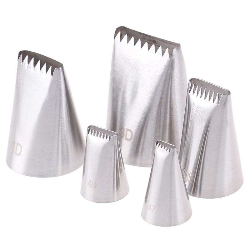 (Justenjoyingg.Id) 5pcs Nozzle Pipa Icing Bahan Stainless Steel