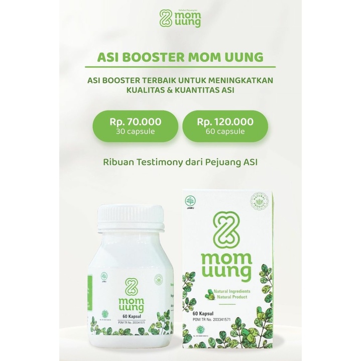 KELORCAP MOMUUNG MOM UUNG BOOSTER ASI PELANCAR ASI 60 KAPSUL HALAL BPOM HERBAL MOMUUNG.ID PREMIUM SHOPPING OFFICIAL STORE SHOP