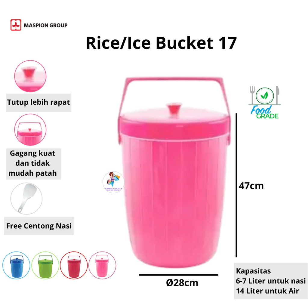 Rice Ice Bucket Termos Nasi Es 17 liter Maspion