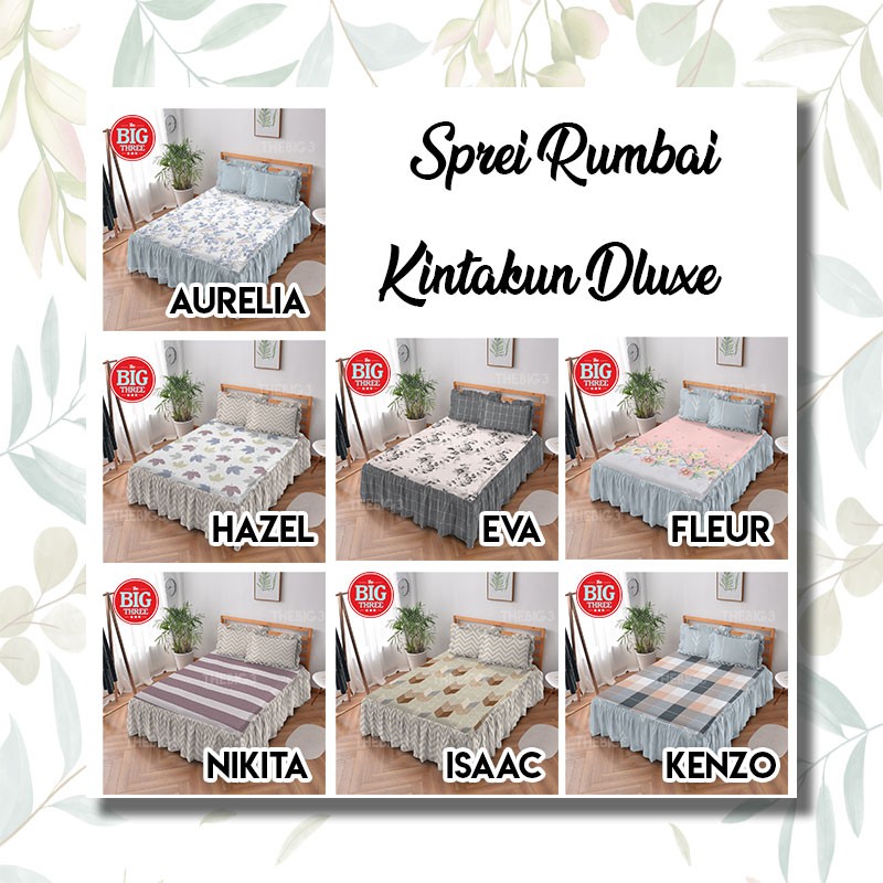 KINTAKUN Sprei RUMBAI 180x200 motif  Arfana Axel Robin Blooma Ensley Aini Amina Amerta Adira Alisa Citra Lamina Shakila Damara Gemi Kartika  Litani Madana Nuraga Rena Wiyata Gista Tarani Wira Nurmala Lavana  - King 180 SP P3 Seprai