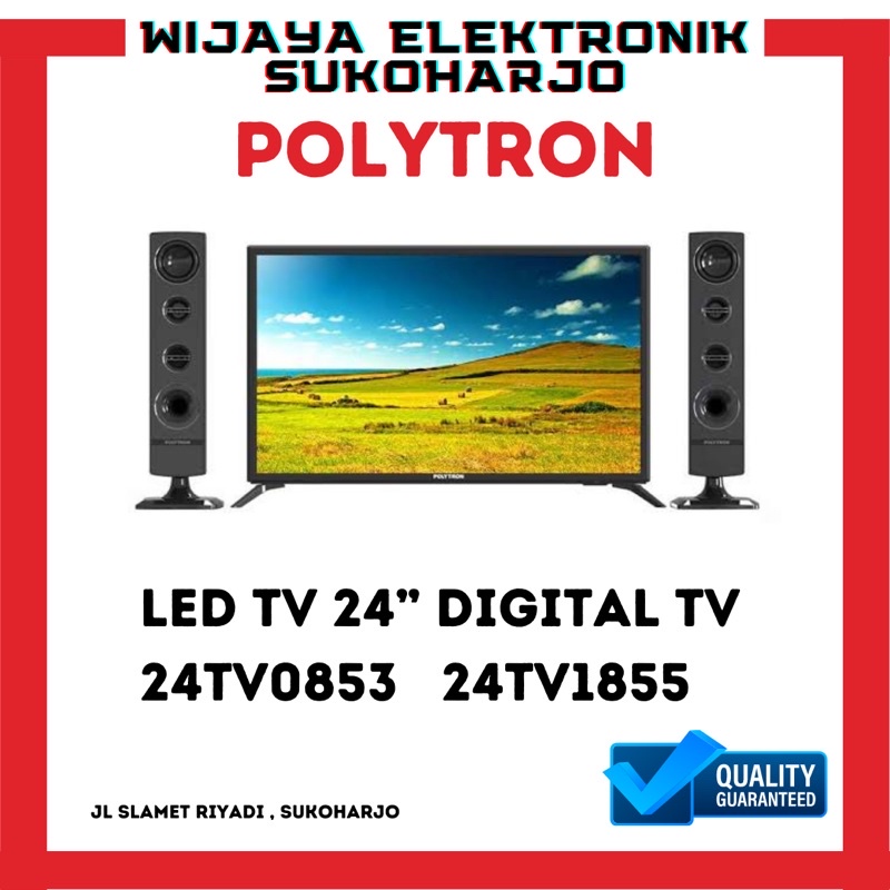 LED TV DIGITAL POLYTRON PLD 24TV1855 24” SPEAKER TOWER PLD - 24 TV 1855 SUKOHARJO
