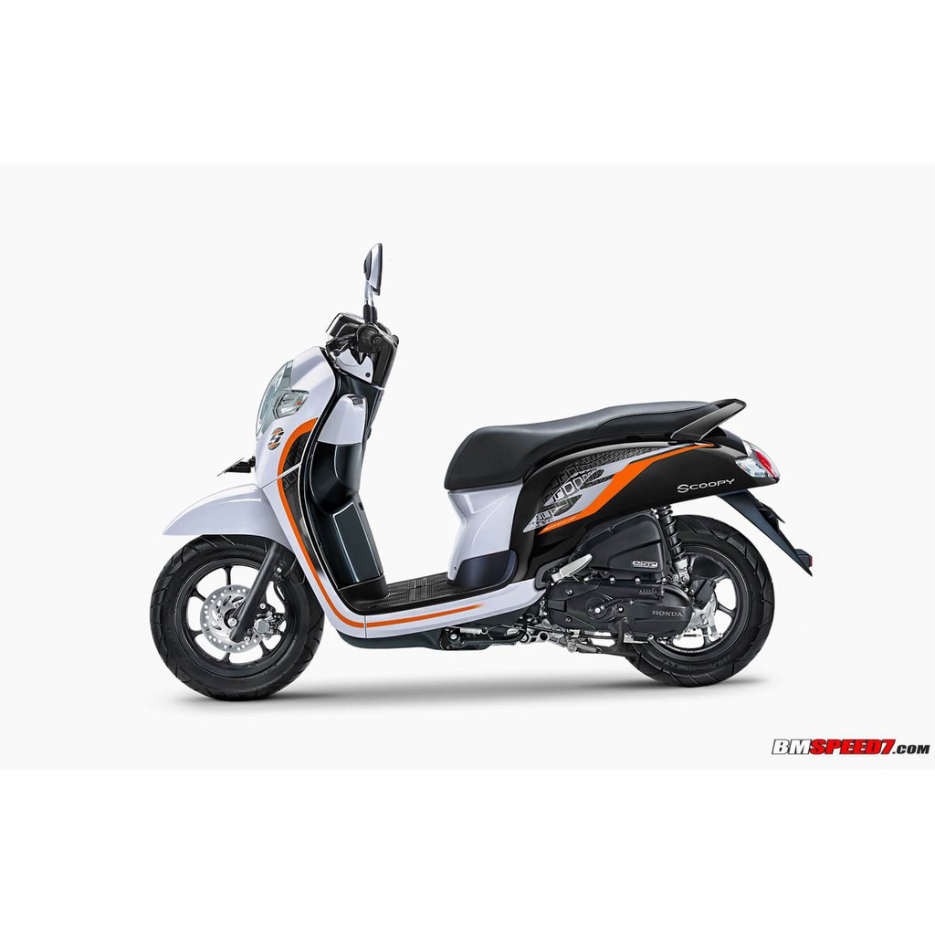 Stiker Striping Motor Honda Scoopy Sporty 2019 Hitam Putih